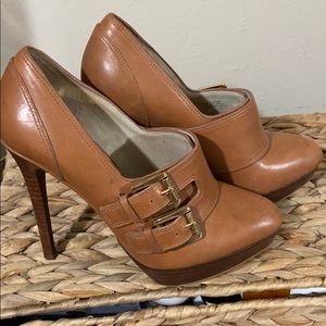 Michael Kors brown leather booties